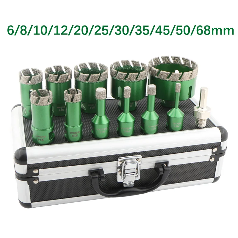 

4/7/912 шт. алмазные сухие сверла, набор кольцевых пил для керамической плитки, гранита, мрамора, резьба M14, циклонный тип, каменные инструменты для открывания отверстий