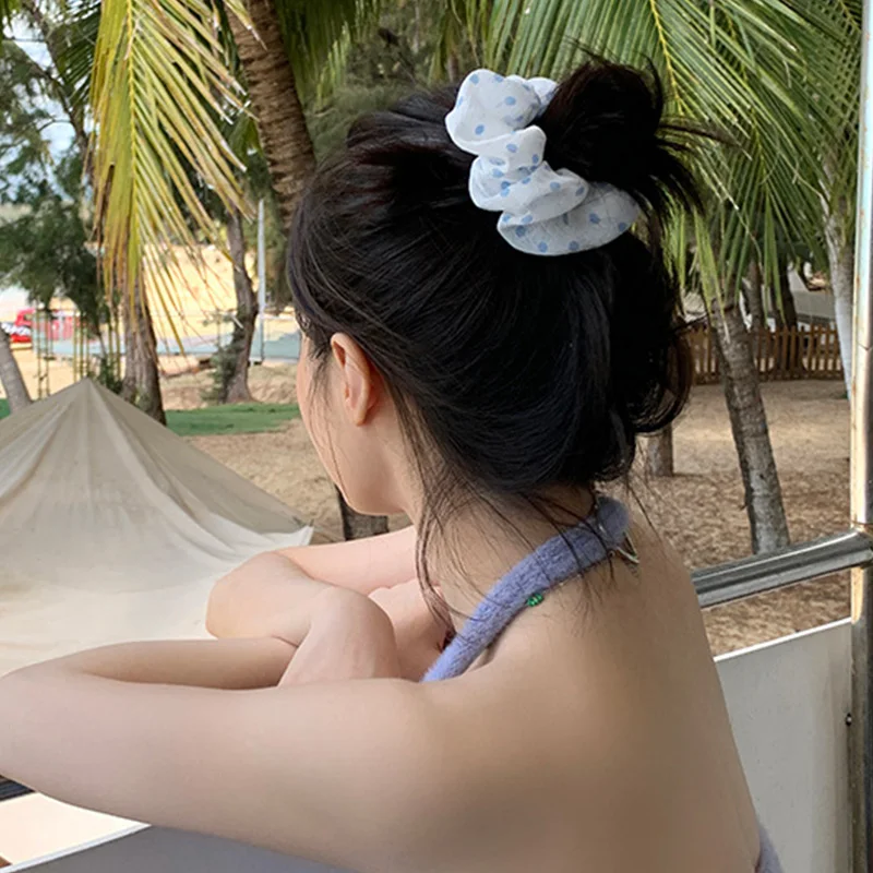 

Резинки для волос с цветочным принтом в Корейском стиле, аксессуары для волос