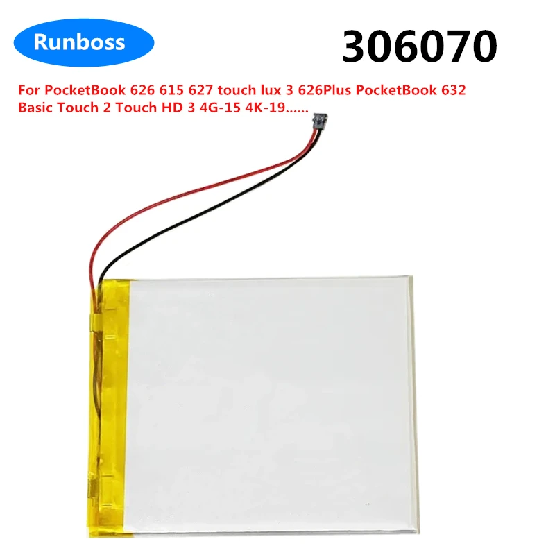 Аккумулятор 306070PL 1800 мАч для PocketBook 614 616 624 627 628 640 641 626 Plus 615 touch lux 3 632 Basic Touch 2 HD 4G-15 4K-19