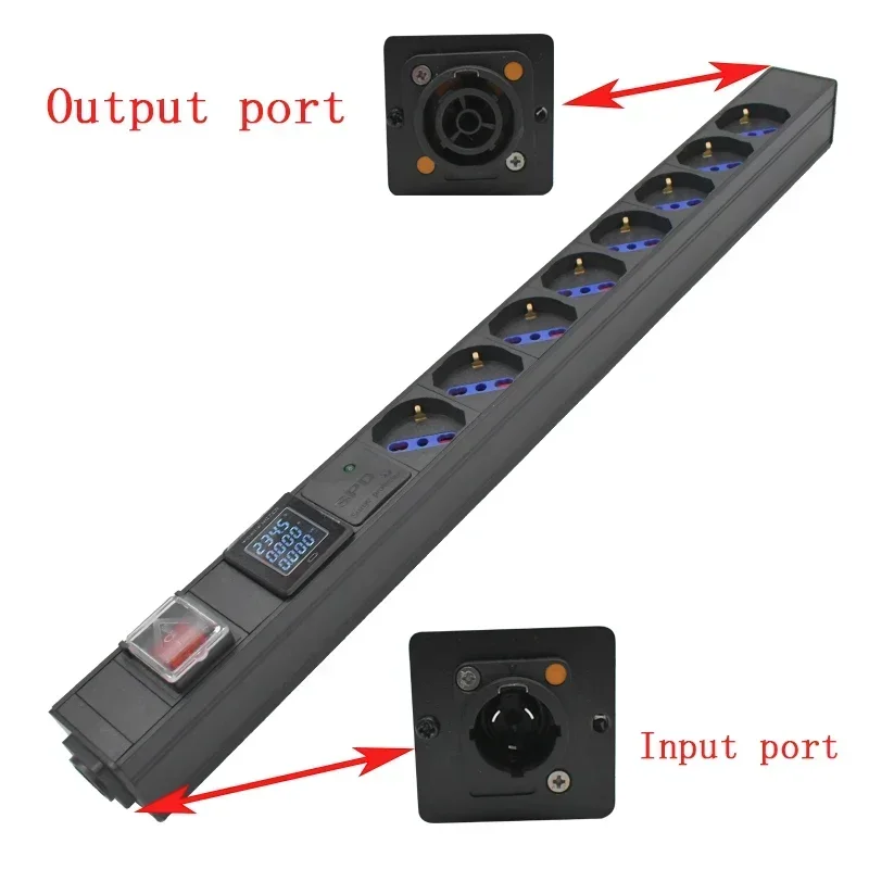 

PDU Power Strip Schuko Powerlink box усилитель мощности аудио 3P авиационный штекер амперметр, защитная розетка от перенапряжения