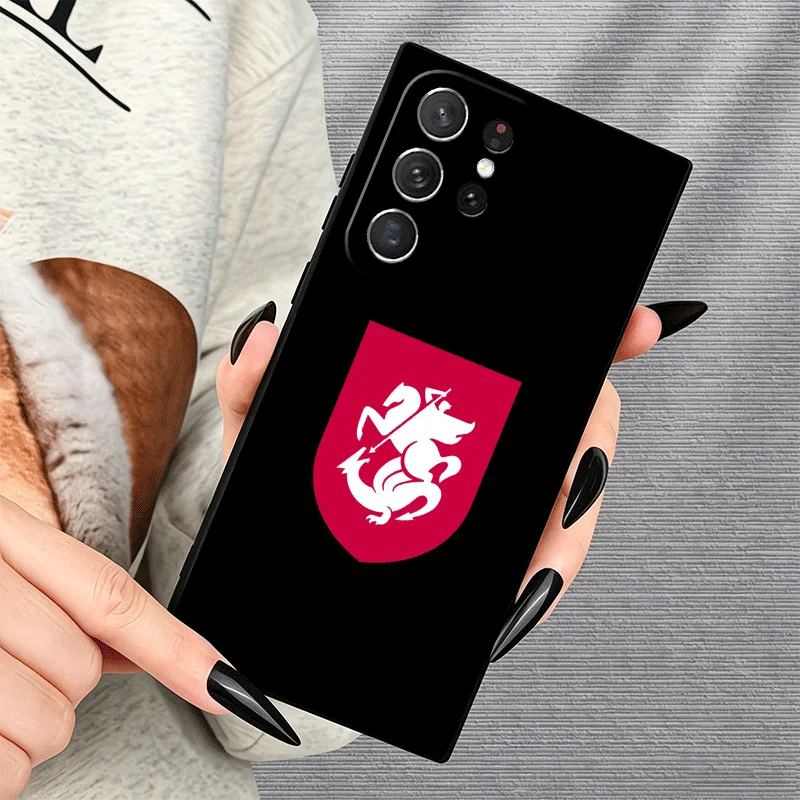 Фото Чехол для телефона с флагом Грузии для Samsung Galaxy S24 S25 S26 Ultra S23 Plus S22 S21 FE S20 + Edge, индивидуальный дизайн №3