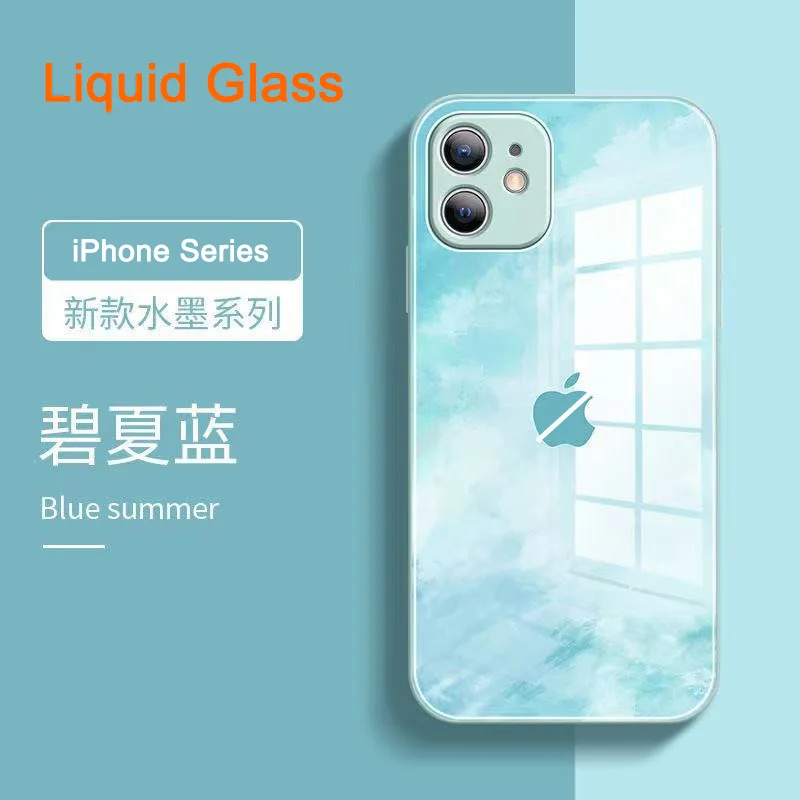

Colorful Fashion Tempered Glass Case for iPhone 13 11 12 Pro Max Mini Case Lens Full for iPhone XR X XS Max 7 8 Plus Cover