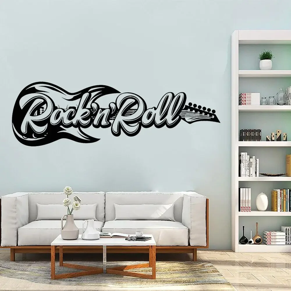 Музыка Ретро Электрогитара для музыканта Наклейки на стену мальчиков и