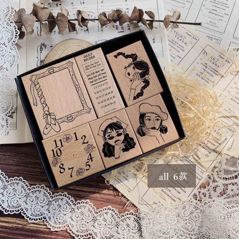 

Dreamy Ballet Girl Daily Life Record Woodern Rubber Stamp DIY For Scrapbooking Card Making Photo Album Decor Seal