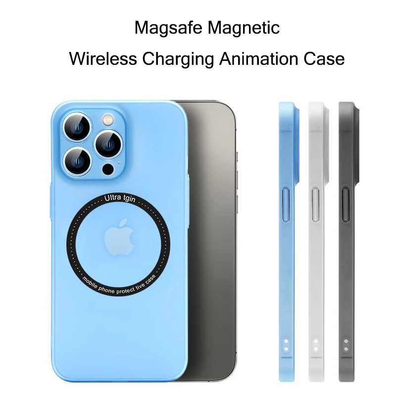 Magsafe Magnetic Animation Case For iPhone 13 12 Pro Max 12Pro 13 Pro Max Wireless Charging Case Ultra-thin Matte PC Cover Funda