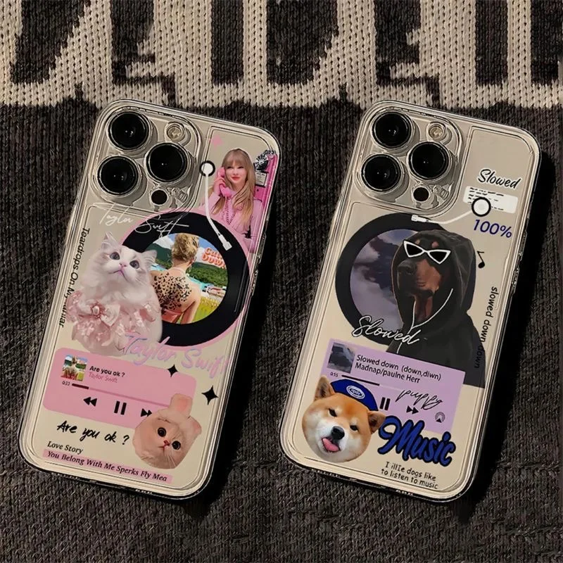 Record-Swift Singer T-Taylor-Clear Space Phone Case For Samsung S20 S21 S22 S23 S24 S25 Fe Plus Ultra Note10 4G 5G Transparent