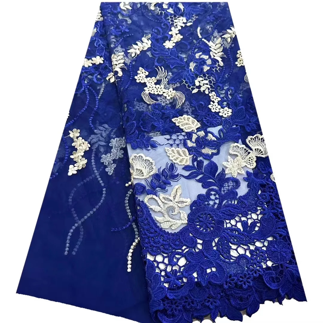 Новая Водорастворимая двухцветная сетчатая трехмерная кружевная вышитая ткань