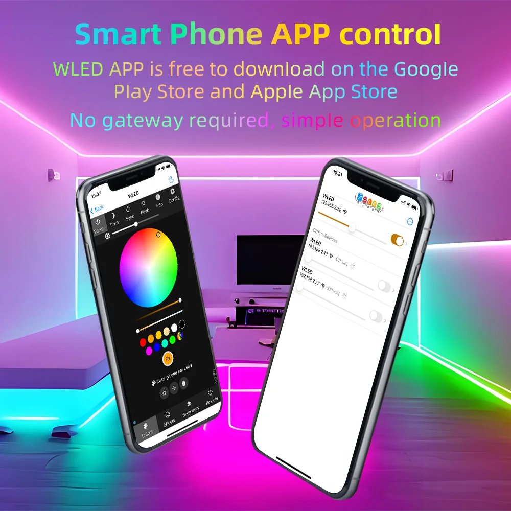 Фото Цифровой светодиодный контроллер DOMRAEM ESP8266/ESP32 USB-C WLED |   WS2814/12B/05/APA102 RGB IC-полоски |   Предохранитель 16А ~ 0,5 Вт в режиме ожидания | Микрофон и УАРТ №2