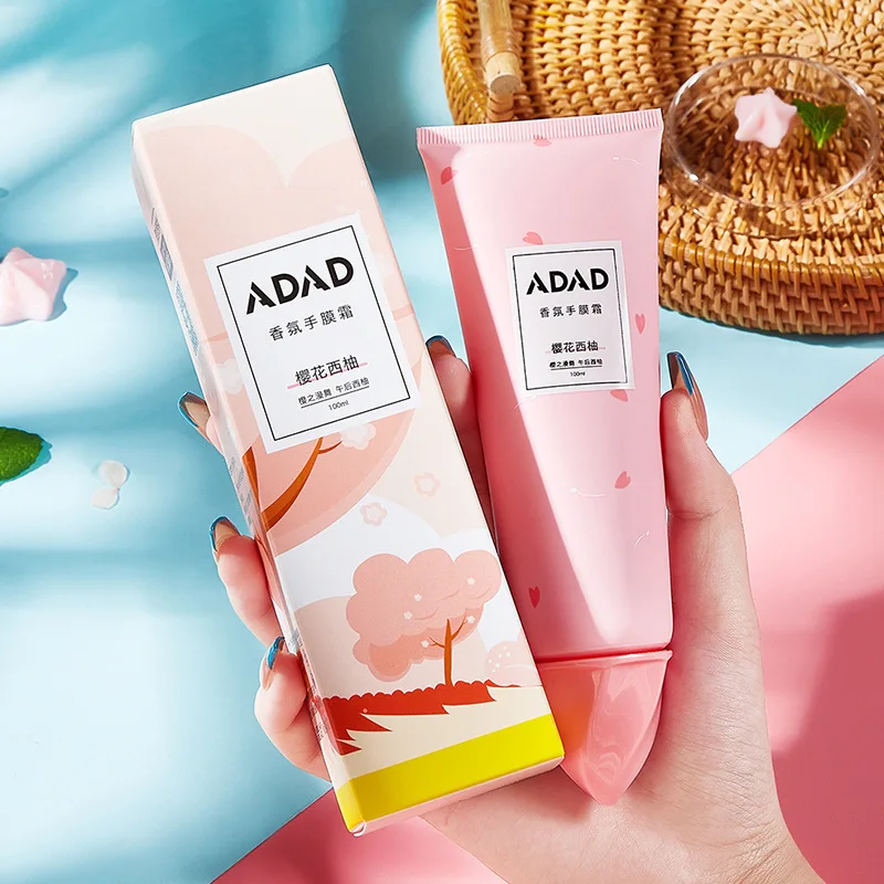 100g Sakura Grapefruit Fragrance Hand Mask Cream Moisturizing Nourishing Ice Cream Cherry Blossom Hand Treatment Tender Skin