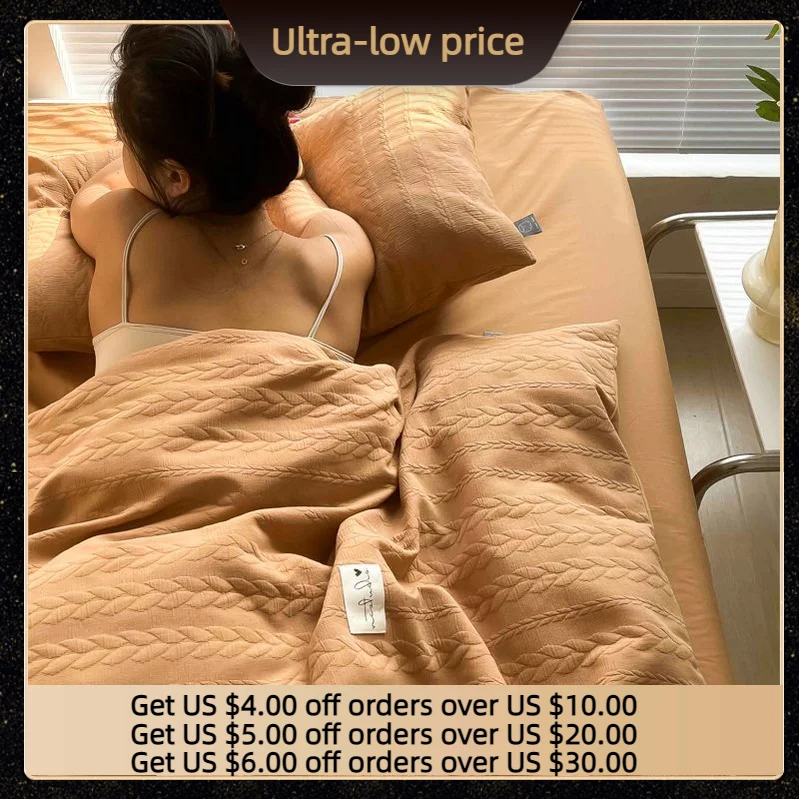 

Европейская и американская кровать из четырех предметов хлопчатобумажная простыня для общежития и комплект одеял высококачественный дома...