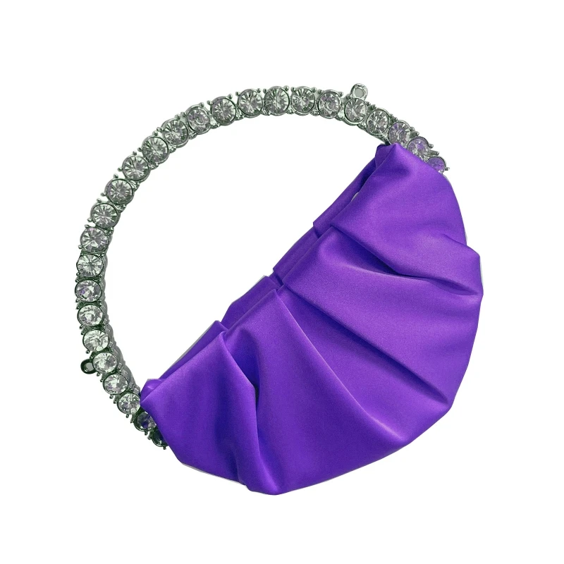 

Fashion Rhinestone Handle Evening Bag Party Bridal Clutch Prom Wedding Purse