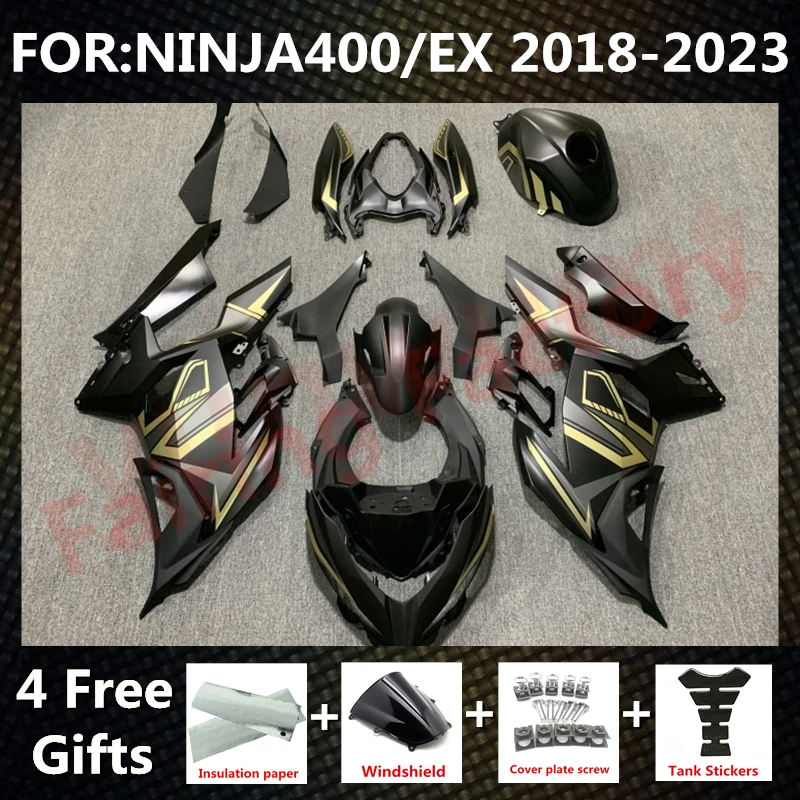 

Motorcycle Whole Fairings Kit fit For Ninja400 EX400 EX Ninja 400 2018 2019 2020 2021 2022 2023 fairing Bodywork set gold black