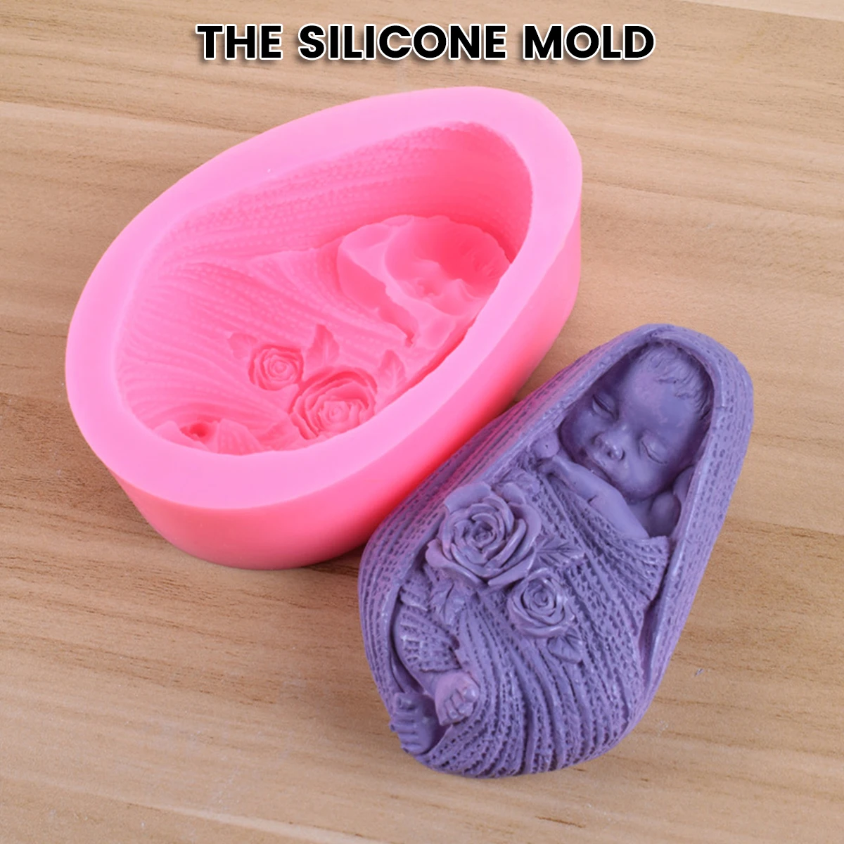 

L Baby Silicone Mold Rose Baby Soap Molds Fondant Chocolate Candy Mold Non Sticky Handmade Newborn Mold for Baby Shower Soap