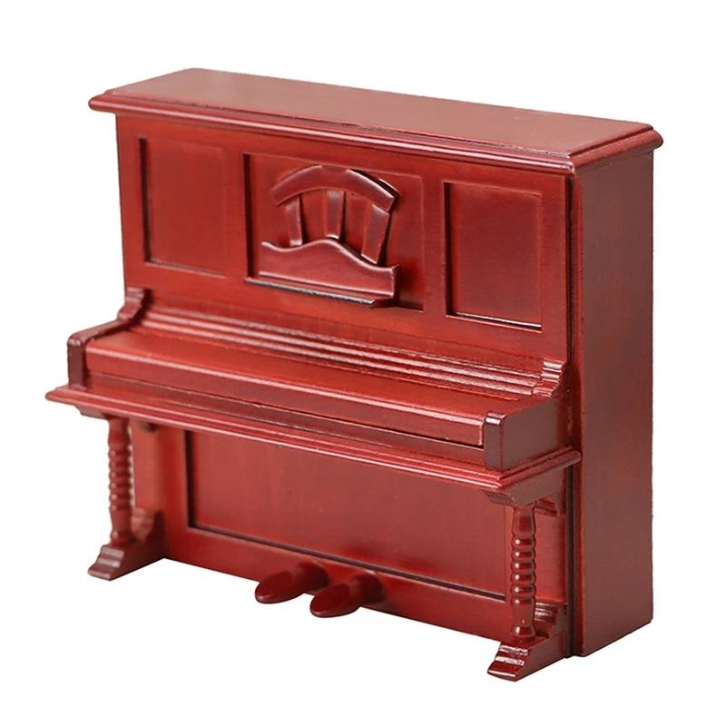 

1/12 Scale Doll House Miniature Wooden Classical Piano Simulation Musical Instruments Model Toy Dollhouse Accessories