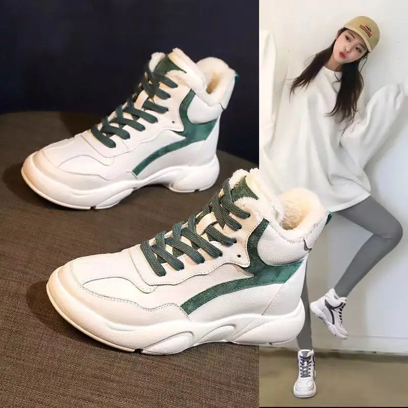 

Новинка 2022, зимние кожаные ботинки для верховой езды, бархатная Толстая хлопковая обувь на толстой подошве, водонепроницаемые лыжные теплы...