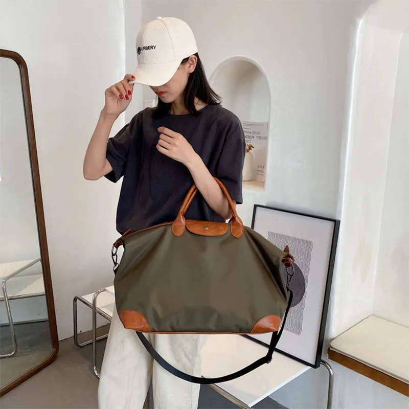 

Nylon Women's Bag Gifts Trendy Foldable Dumpling Bags Oxford Folding Female Handbag Waterproof Storage Shopping Bag Girl