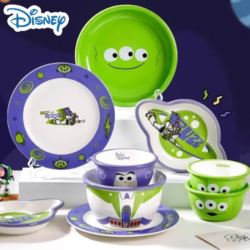 Disney Kawaii Chip An' Dale Базз Лайтер Фигурка Аниме Керамическое блюдо для торта