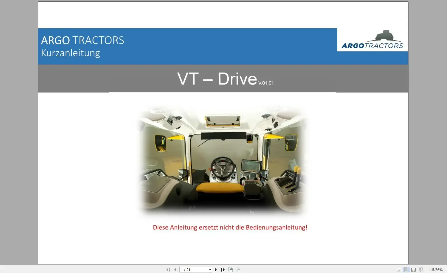 McCormick Трактор 13 1 ГБ PDF Учебные пособия по немецкому языку DE Оператор и сервисные