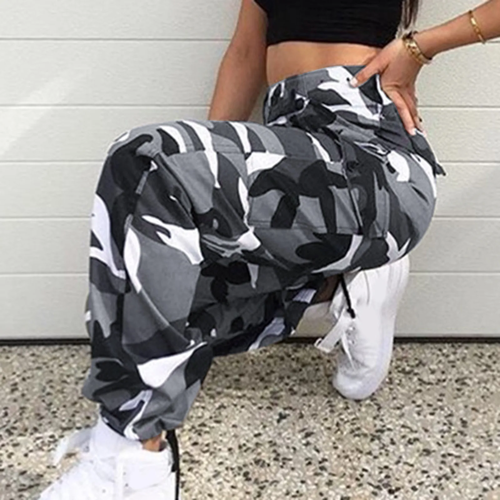 

Ladies Casual Leggings Camouflage Workwear Denim Casual Pants Harem Pants Sweat Pants Women Casual Set