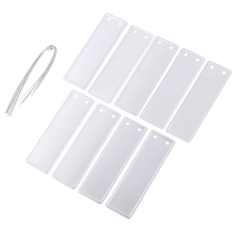 

10PCS Aluminum Plant Label Tree Tags with Metal Wires Double-Sided Write On Metal Tags for Plant Markers Tree Tags