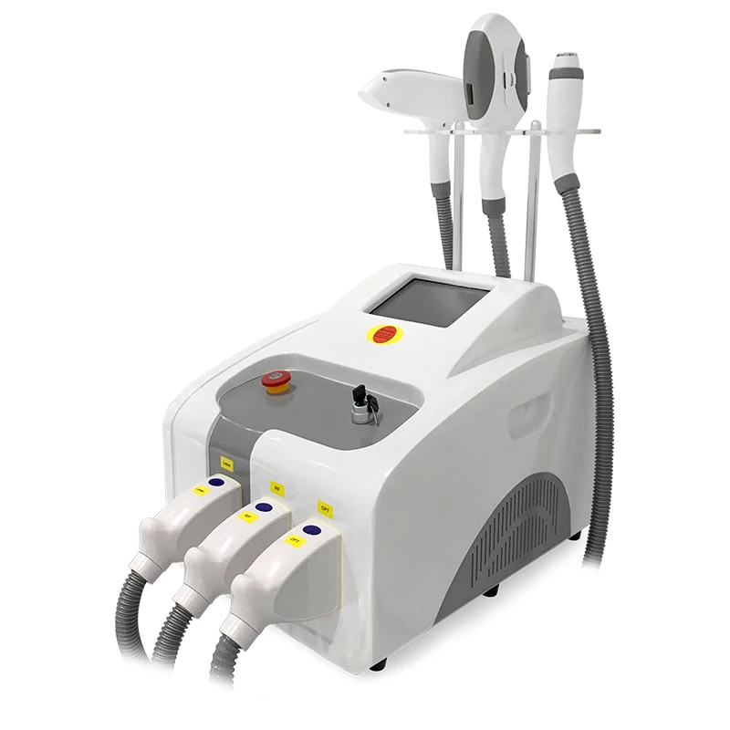 

Factory Price Portable 3 in 1 OPT SHR fast Hair Removal Laser Removal Tattoo Black Face Doll and RF Facial Lifting Machine