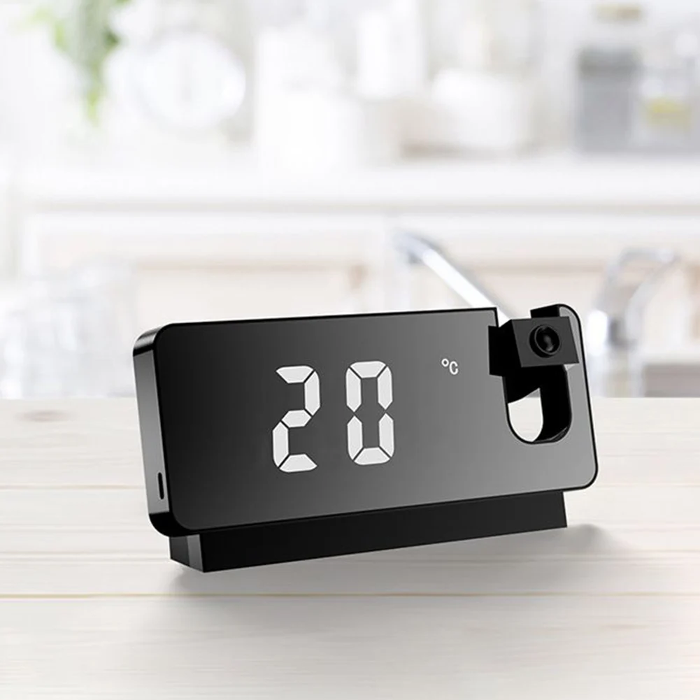 

Electronic Tools Alarm Clocks FM Radio Clock Convertible Date Dual Electronic Digital Home Décor Mirror Projection