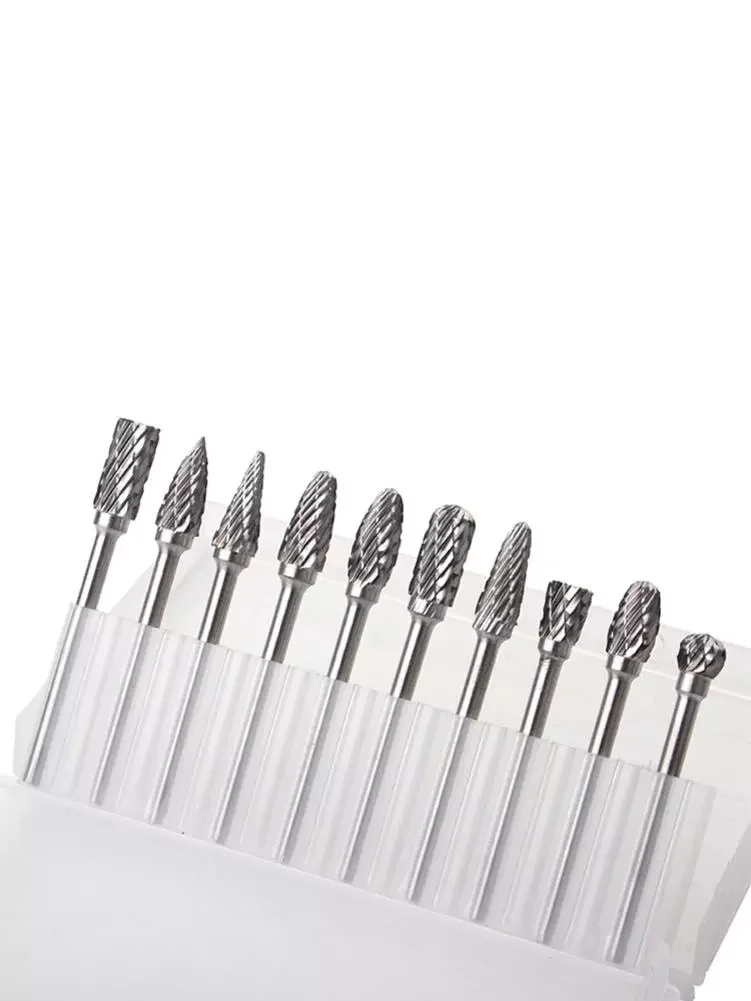 

10 PCS Carbide Rotating Burr Set With Maximum Rotating Speed Of 70 000 Double-cut Rotary Carving Bits For Drilling Metal Engra