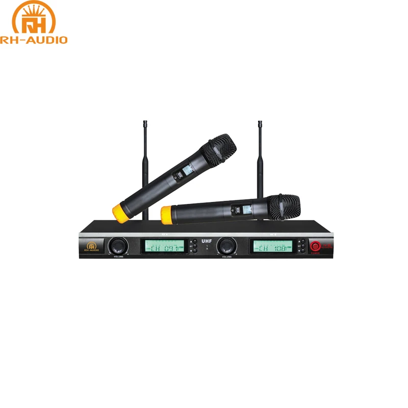 

RH-AUDIO Professional Two Channel UHF Wireless Microphone System