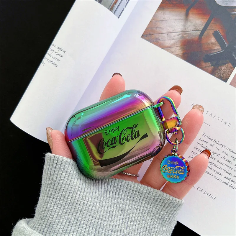 

Colorful Electroplated Coke Cap Case for AirPods Pro2 Airpod Pro 1 2 3 Bluetooth Earbuds Protective Earphone Case Cover