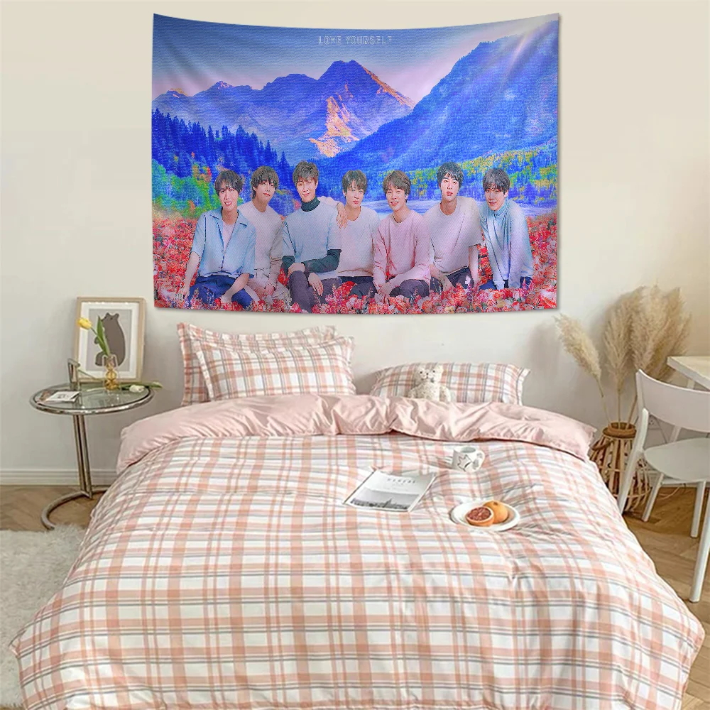 D-Dynamites Kpop Boys Cartoon Tapestry Art Science Fiction Room Home Decor