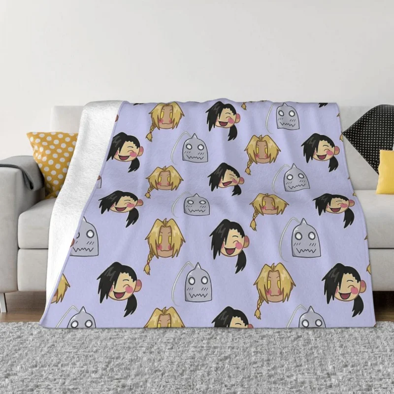 

Fullmetal Alchemist Edward Alphonse Elric Anime Blanket Flannel Decoration Ed LingAlTile Print Portable HomeBedspread