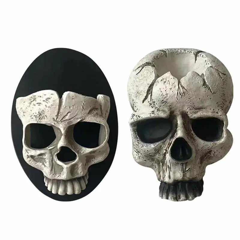 Wall Mount Halloween Skeleton Silicone Mold Resin Craft Gothic Altar Candle Holders For Shop Bar Dining Room