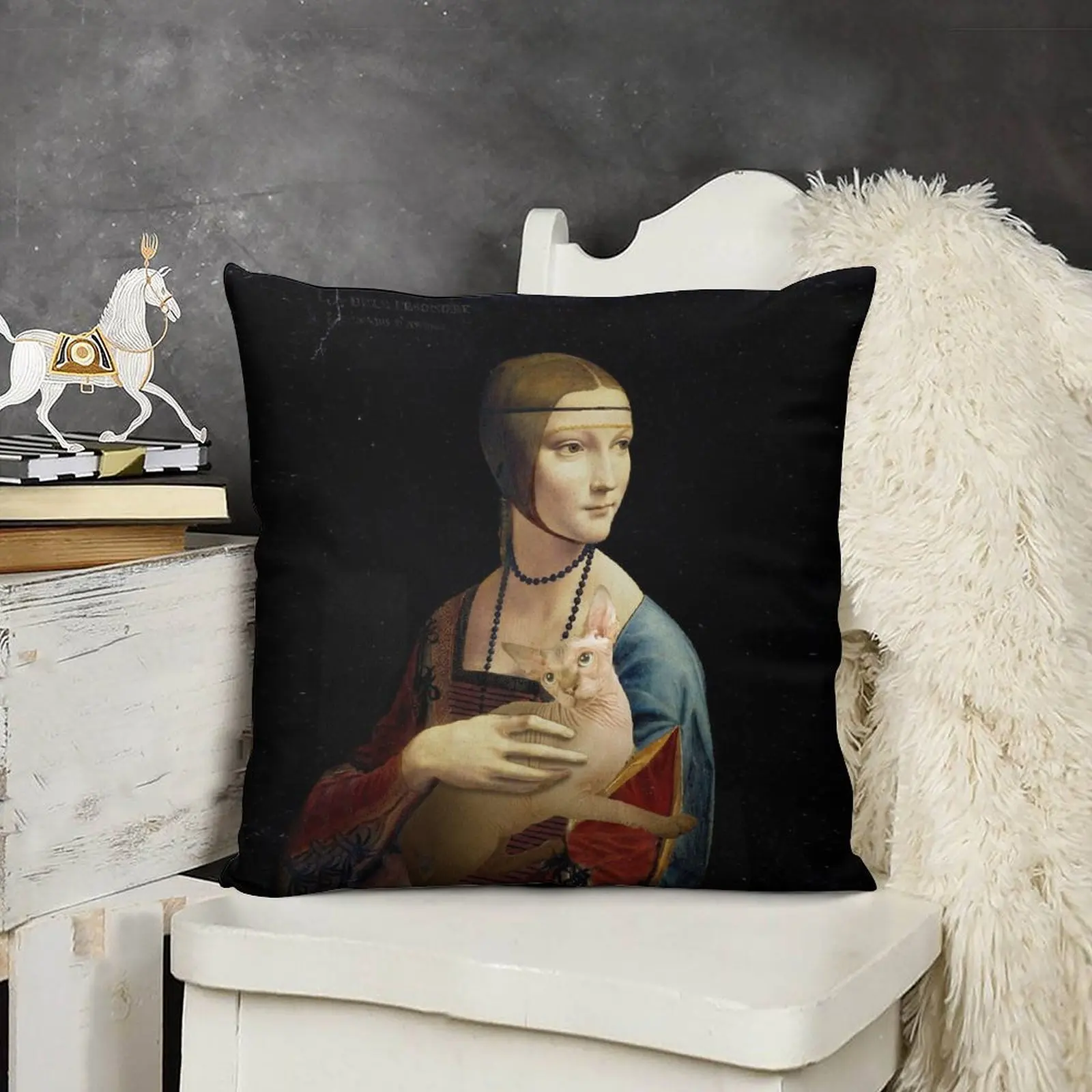 LADY WITH A SPHYNX CAT - поп-ретро-коллаж мавп поп-арт настенное украшение декоративная