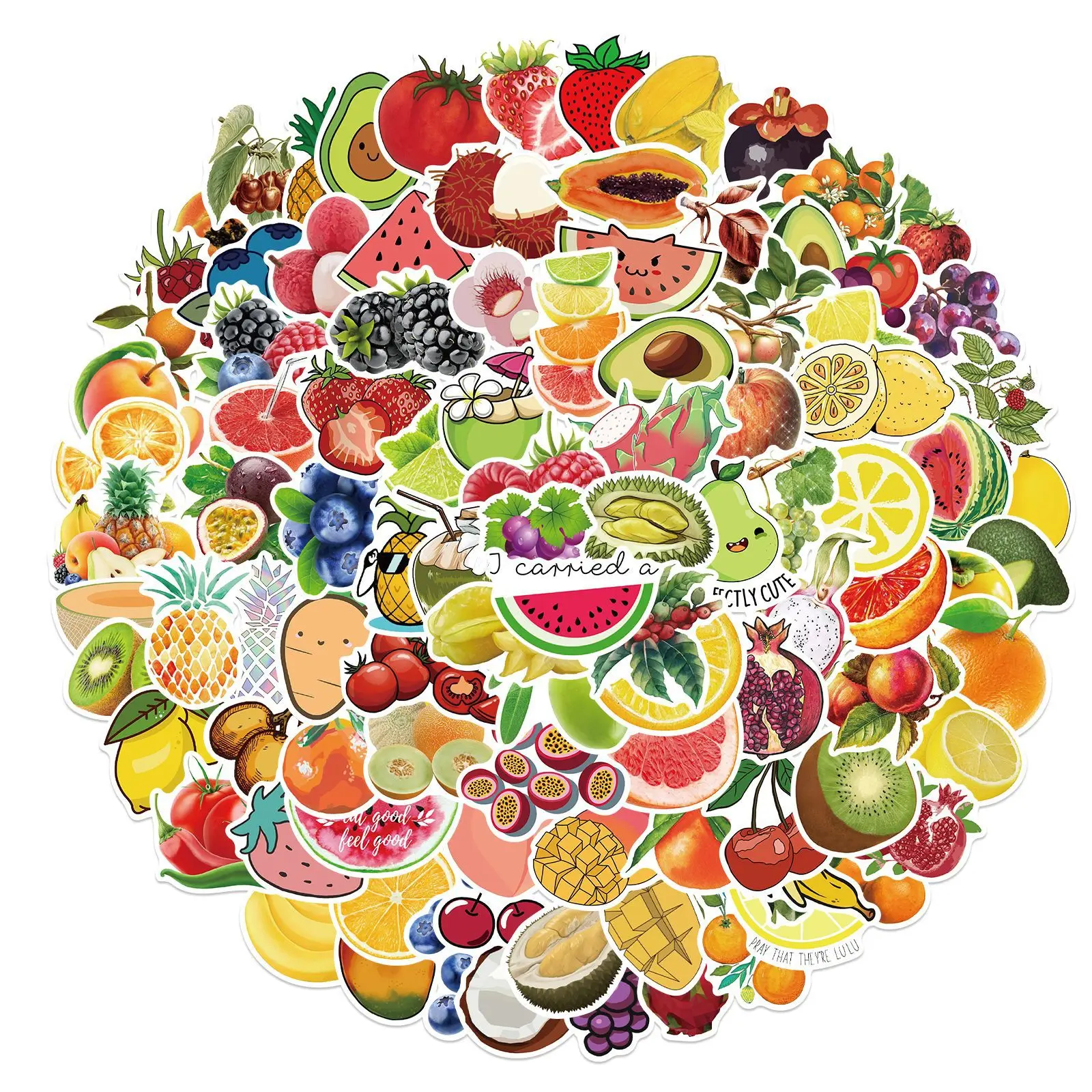 

10/25/50PCS Cartoon Fruit Mixed Graffiti Sticker Decoration Car Window Trunk Guitar DIY Waterproof Sticker Sticker