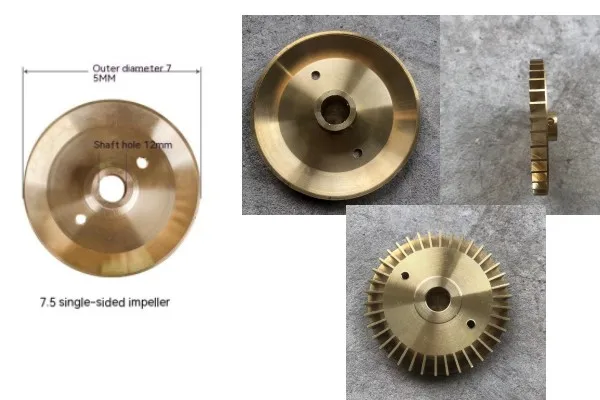 

1 шт. 6/6, 5/7/7, 5/8 мм толстый рабочее колесо 65/6070/75/80 мм Диаметр 12/14 мм Внутреннее отверстие латунный рабочее колесо насоса бустера