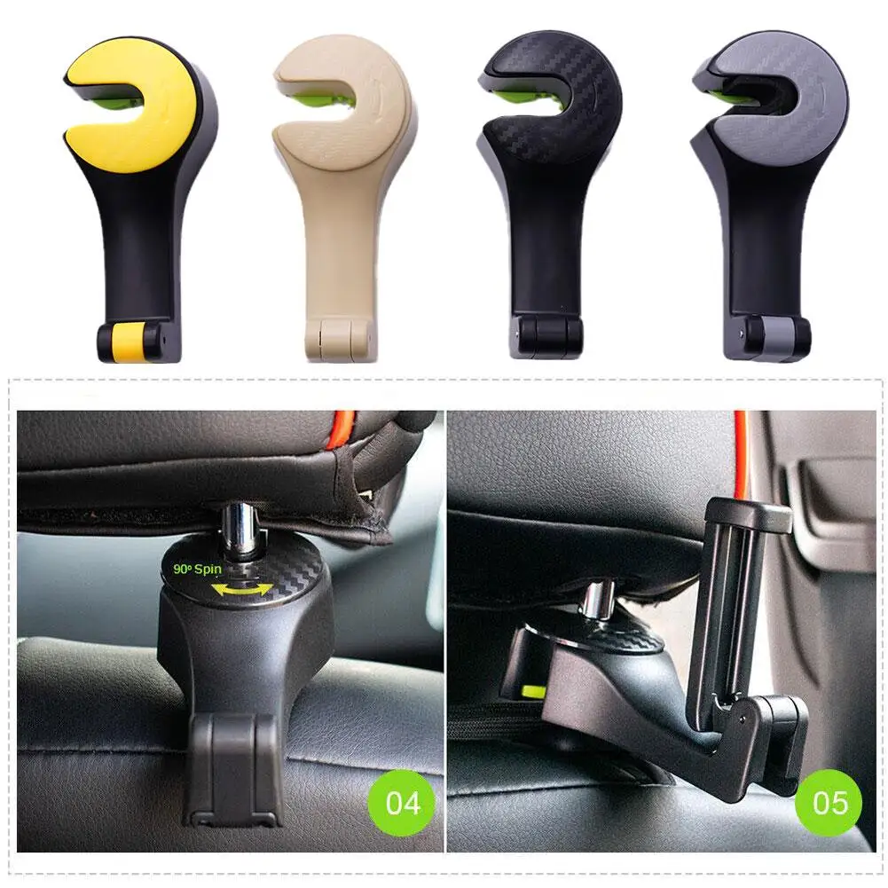 

2 в 1 Флейта для автомобиля, многофункциональный задний крючок для кронштейна автомобиля, для сумки, портативная многофункциональная сумка W5j7