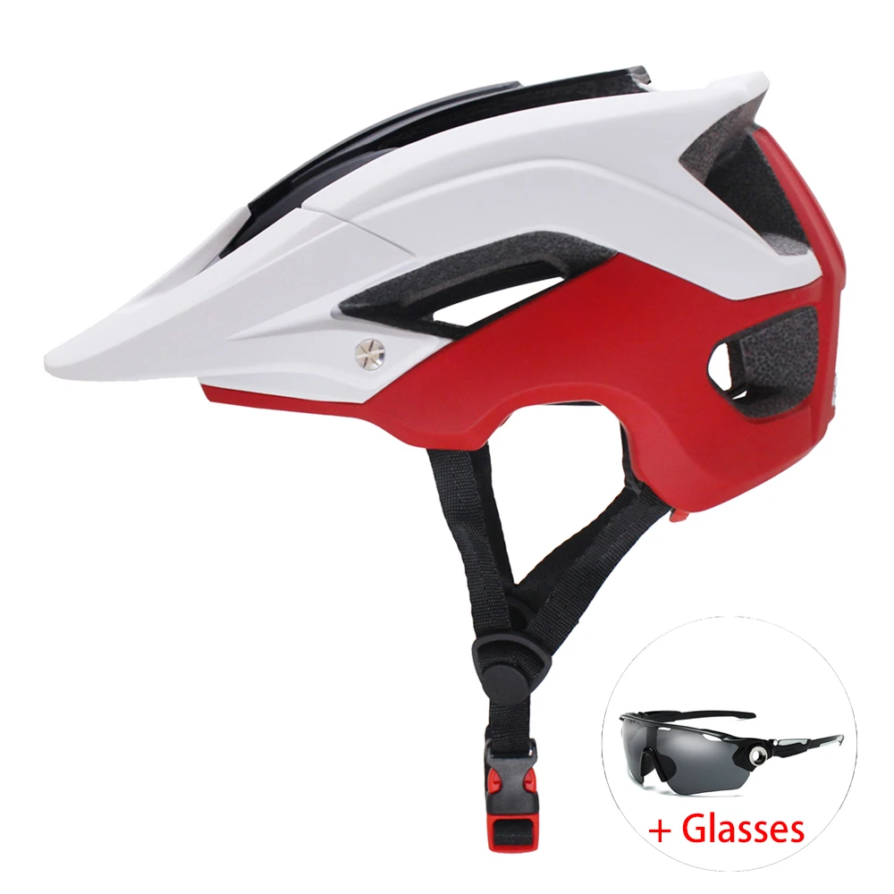 Cycling Helmet MTB XC Racing Bike Helmet Capacete de ciclismo mtb for men women Mountain Bicycle Bike Helmet Red With sun visor