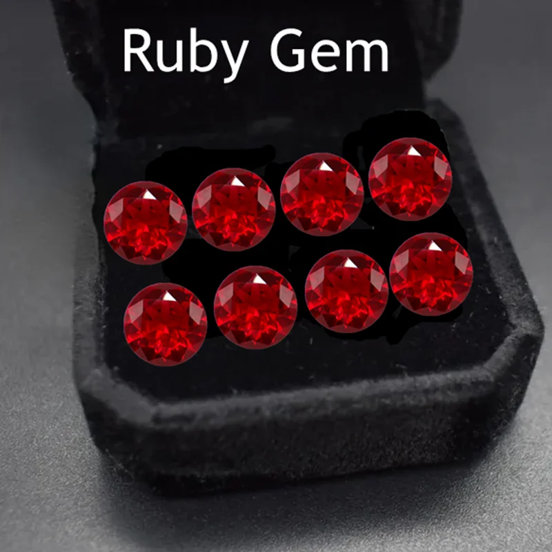Box Set Large Natural Ruby 12.0mm Cutting Unheated Mined Sri-Lanka Round Cut VVS Gem Corundum Spinel Making Diy Wedding Jewelry