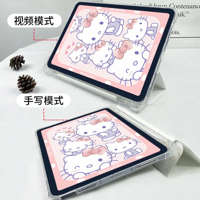 Sanrio, чехол Hello Kitty для iPad Air 2021, Чехол Air 4, силиконовый защитный чехол для iPad Pro Mini 6 10,2 дюйма, милый противоударный мягкий чехол
