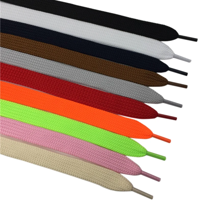 Cool High Quality Bulk Order 100 Pairs Affordable Wholesale Classical Flat Fat Shoelaces Nice Coolacets 1.8cm/0.7'' Wide Strings