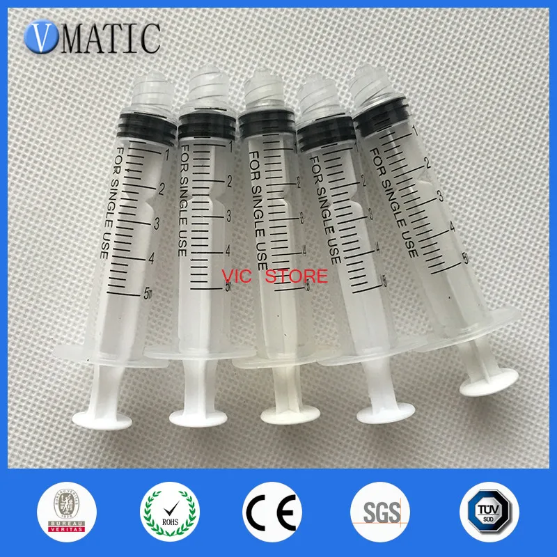 

Free Shipping Non Sterilized 100Pcs High Quality Liquid Dispensing Syringes 5cc 5ml Plastic Syringe