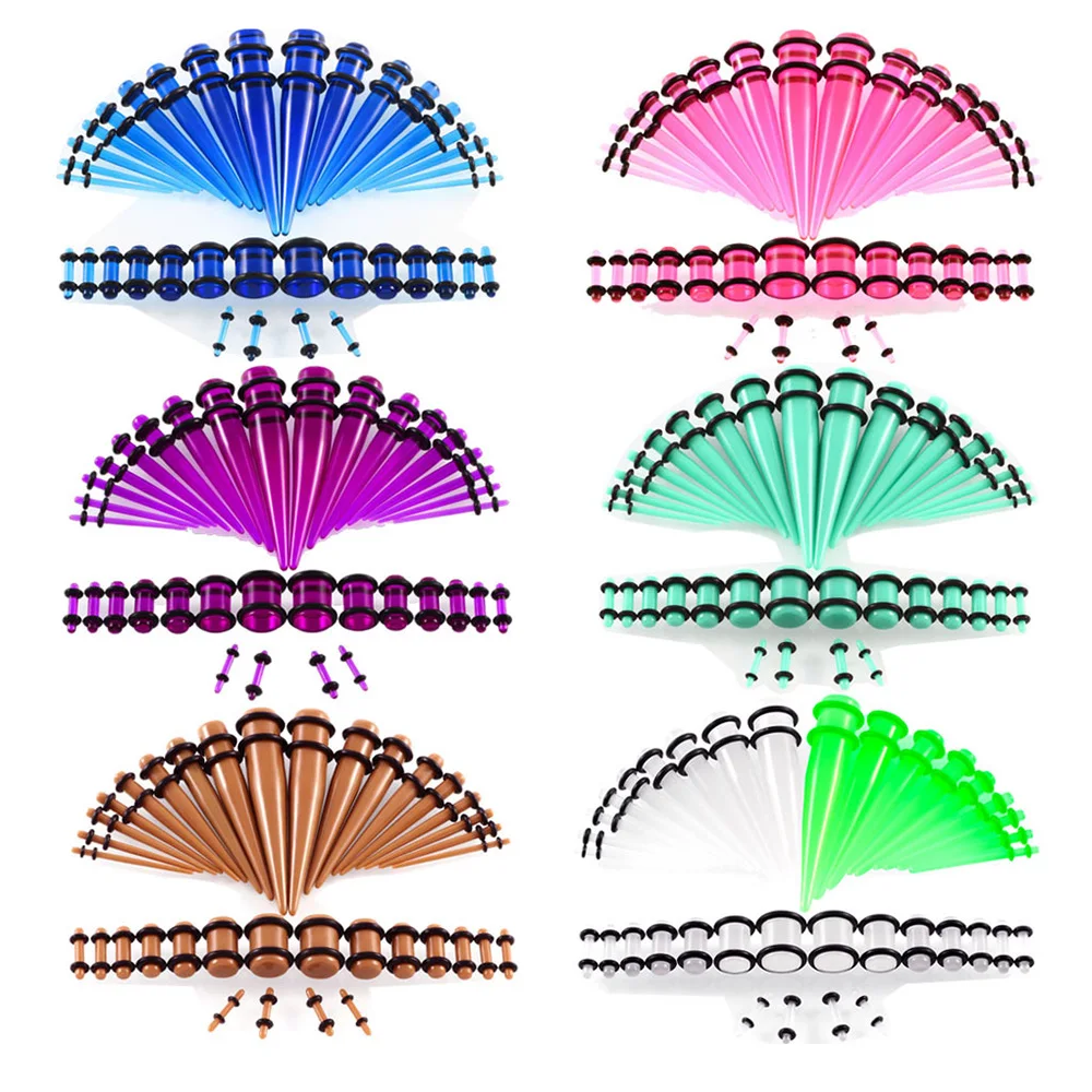 

36PCS Ear Stretching Kit 14G-00G Ear Gauges Expander Set for Unisex Acrylic Tapers and Plugs Tunnels First Piercing Body Jewelry