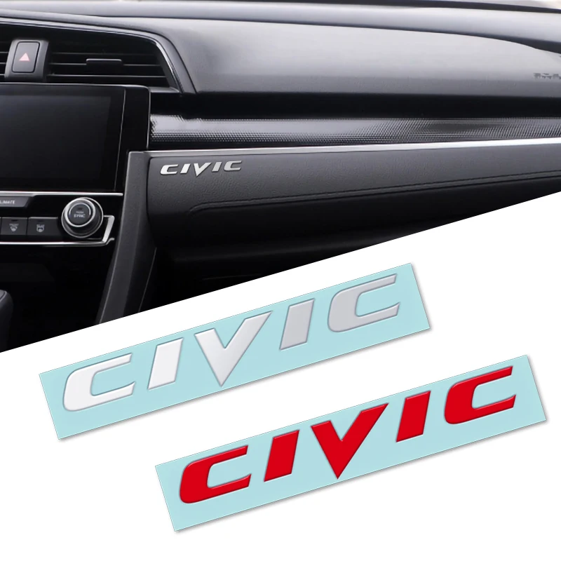 

2/5/10pcs 3D Metal Car Interior Dekoration Stickers Badges Auto Styling For Honda Civic 10th 8th gen 4d Accord 7 Jazz Crv 3 etc