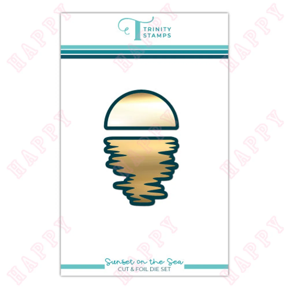 

2022 Sunset on Water Metal Cuts Hot Foil Cut Dies Set Scrapbook Diary Paper Craft Decoration Make Diy Template Greet Card Mold