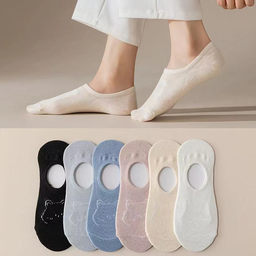 

5 Pairs/Lot Women's Socks Cotton Summer New Solid Color Invisible Low Cut Socks Female Multipack Plain No Show Socks Anti-slip