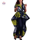 2022 BintaRealWax новые женские африканские платья Дашики с коротким рукавом для повседневной свадебной вечеринки платье в пол из Анкары WY1356