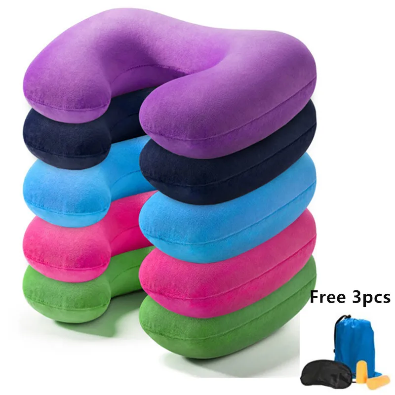 

Portable U-Shape Travel Pillows Airplanes Inflatable Super Light Car Neck Pillow Automatic Inflatable Cervical Vertebr Pillow 2#