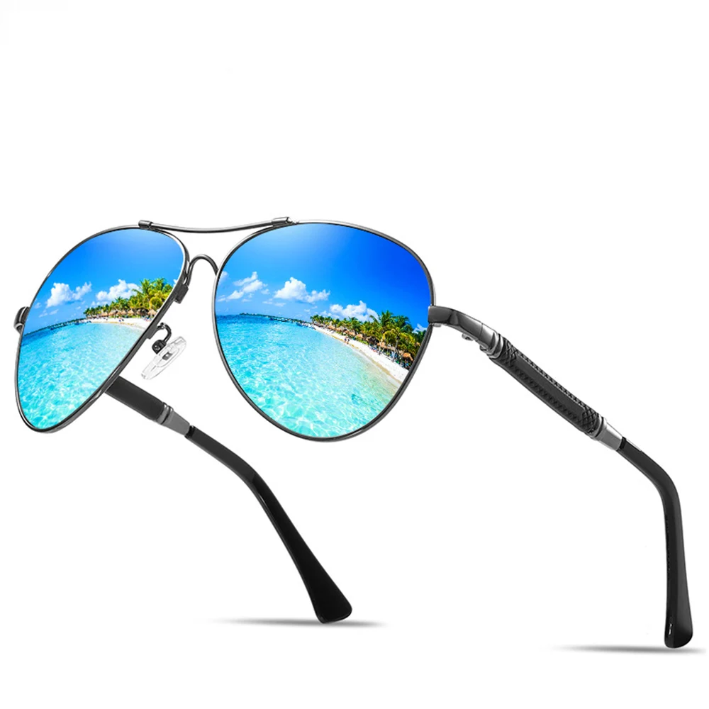 

Al-mg Alloy Classic Spring Temple Sun Glasses Polarized Mirror Sunglasses Custom Made Myopia Minus Prescription Lens-1to-6