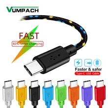 USB Type C Cable Nylon Fast Charging Data Cable for Samsung S10 S9 Note 9 Oneplus xiaomi Huawei Mobile Phone Type-c USB-C Cables