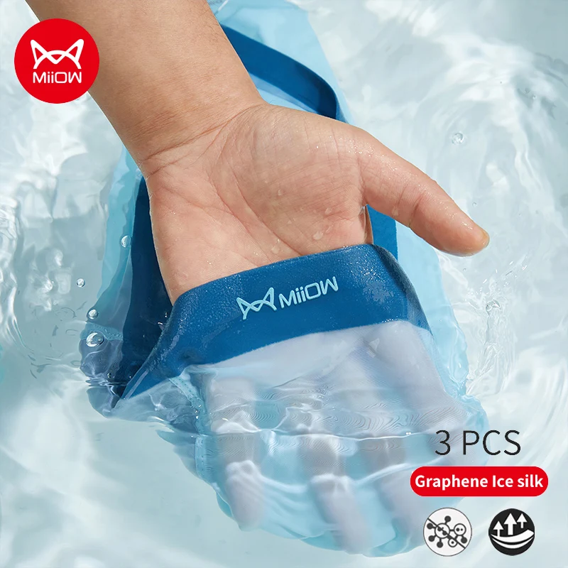 MiiOW 3pcs Summer Ice Silk Men Underwear Thin Sexy Boxer Shorts 3A Graphene Antibacterial Men's Panties Seamless Male Underpants
